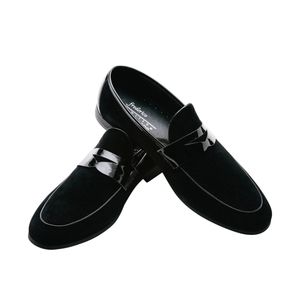MEN'S FREDERICO LEONE BLACK SUEDE TUXEDO SHOE.